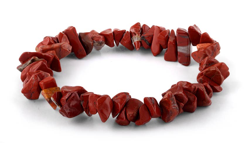 Bracelet chips stones Red jasper