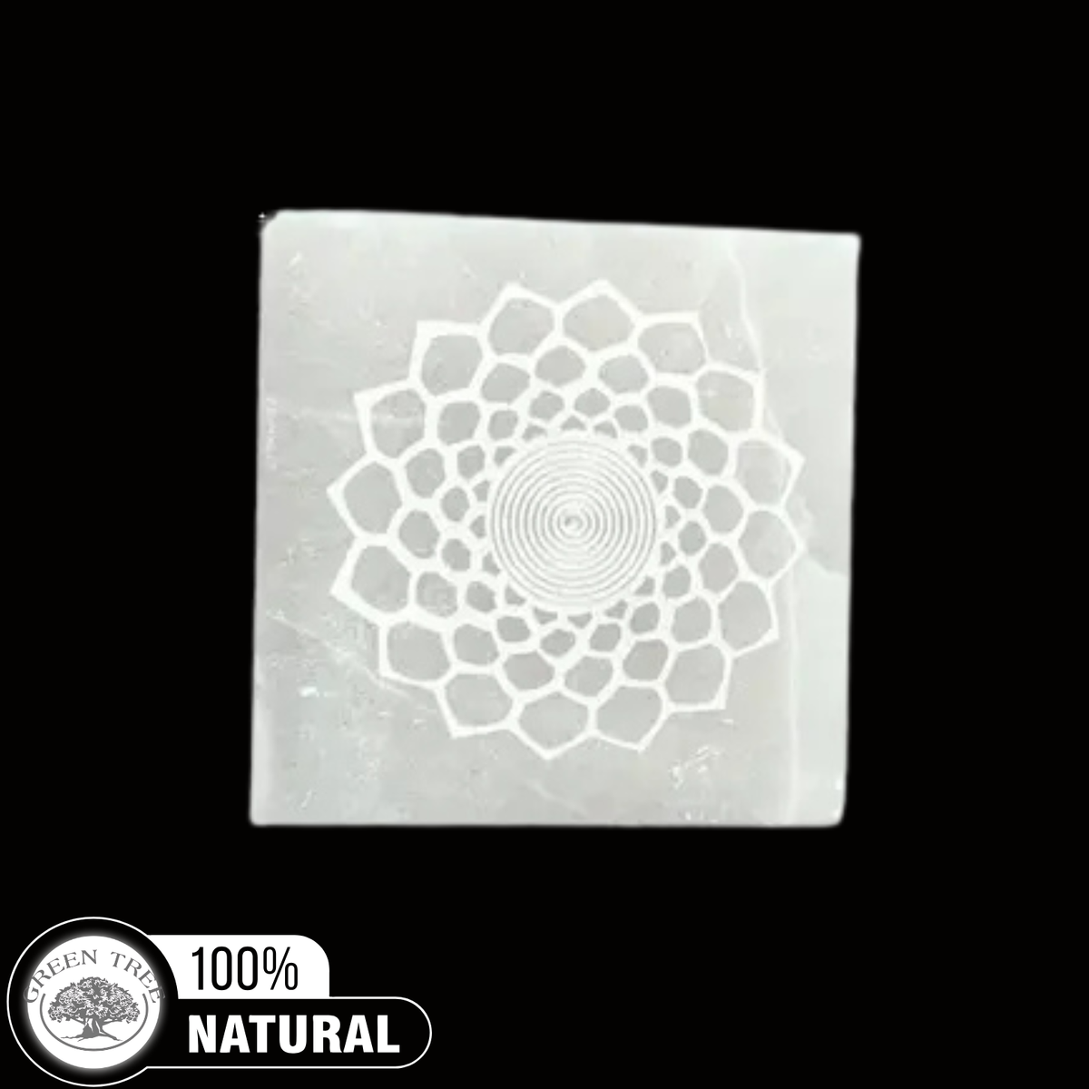 Selenite Incense Holder Mandala 10cm
