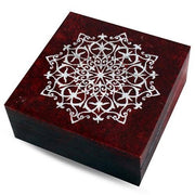 Ruby Mandala Soapstone Keepsake Box