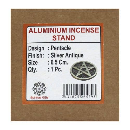 Incense Holder Pentacle Silver Antique Finish