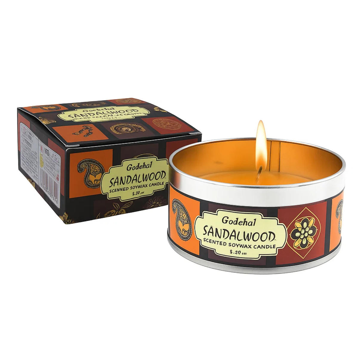 Goloka Sandalwood Soya Wax Candle Tin