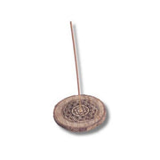 Mango Wood Incense Holder Flower of Life & Merkaba