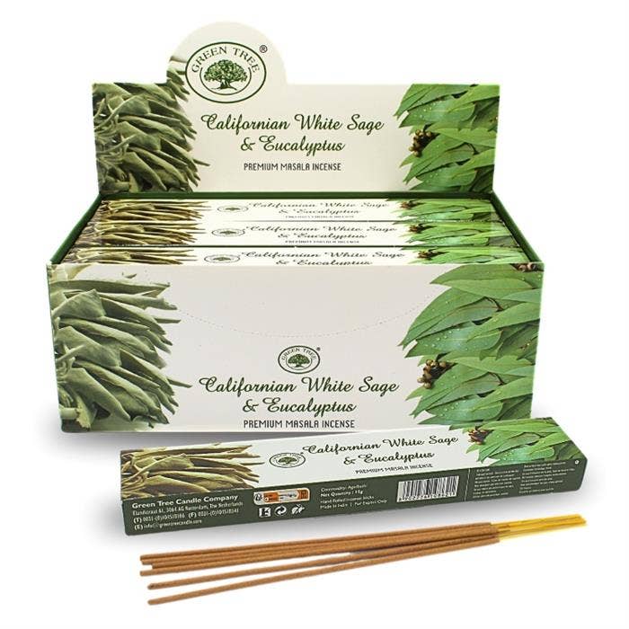 Green Tree Californian White Sage & Eucalyptus Incense 15 gr