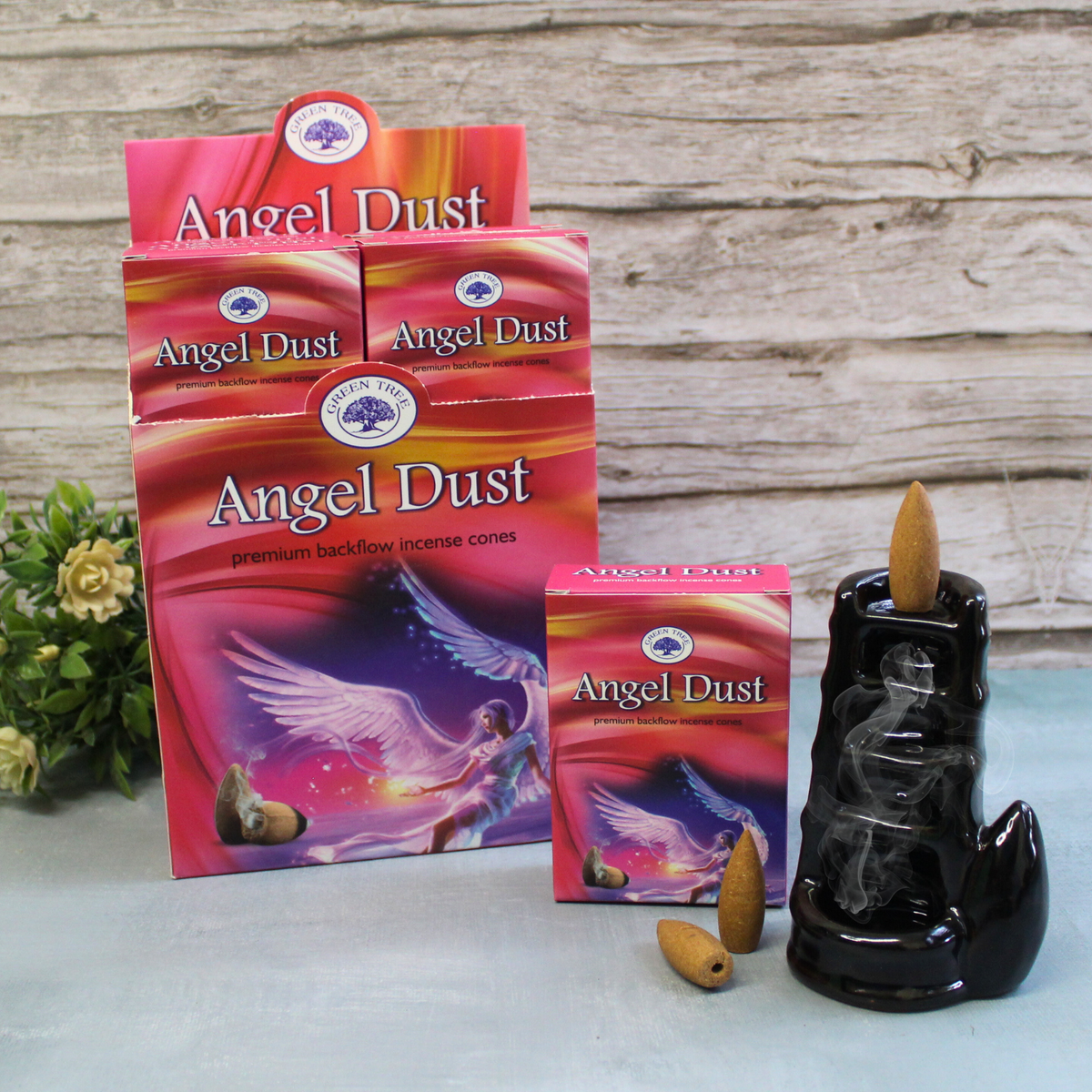 Green Tree Angel Dust Backflow Incense Cones (pack of 12)