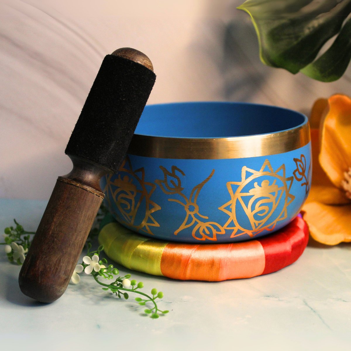 Throat Chakra Singing Bowl Blue - 5 inch