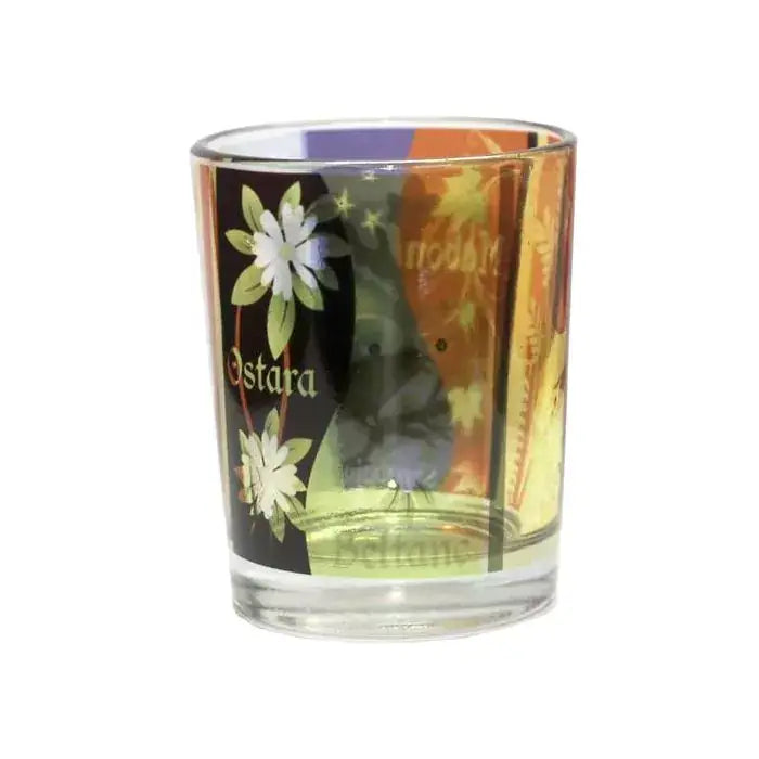 Printed Glass votive holder with Pagan calendar