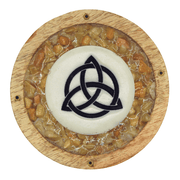 Triquetra Incense Holder With Yellow Aventurine Chips