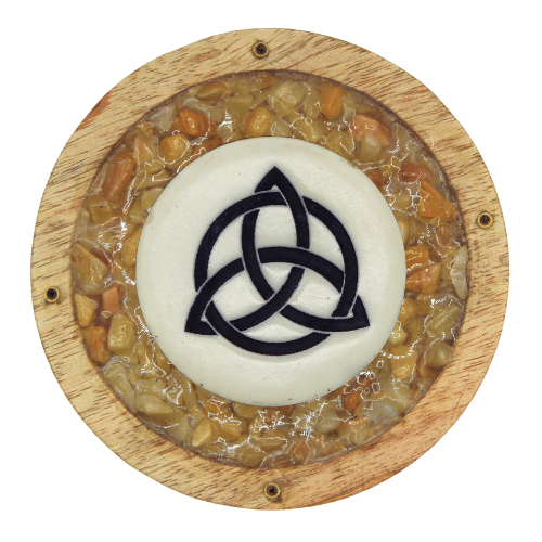 Triquetra Incense Holder With Yellow Aventurine Chips