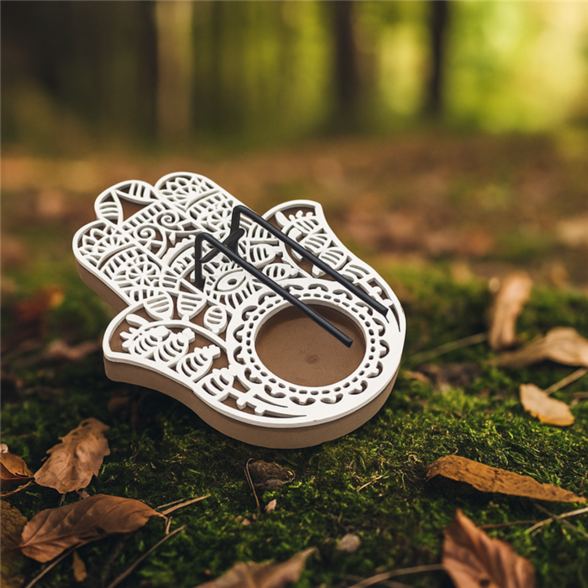 Wooden white sage burner 12x15.7x0.9cm