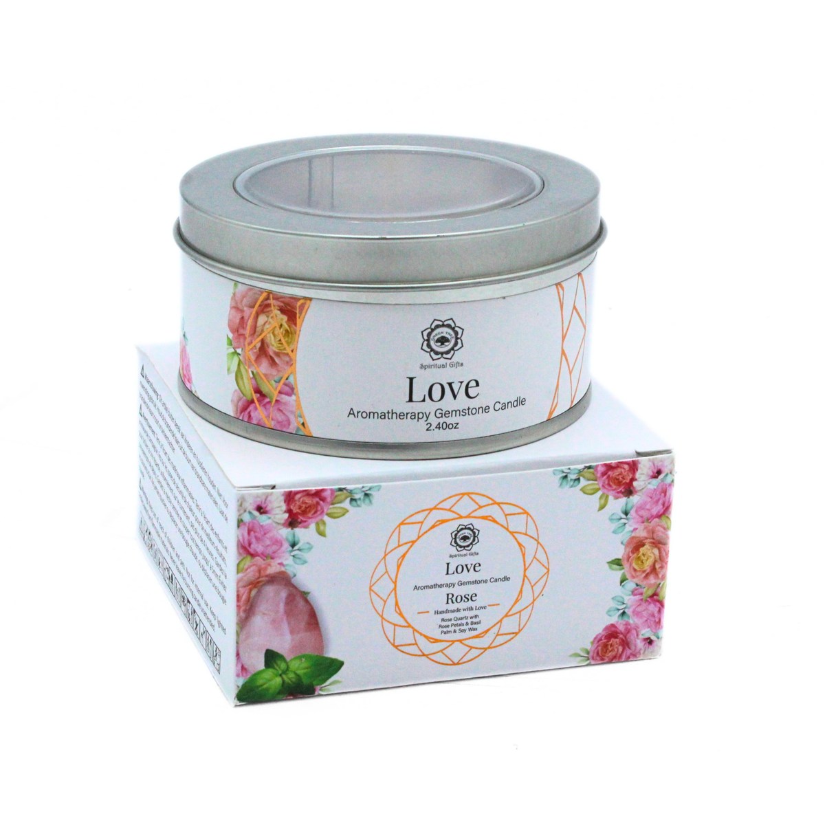 Green Tree Gemstone Candle Love Rose 70g