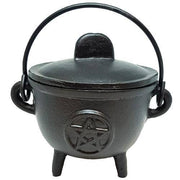 Cast Iron Cauldron Pentacle Black 14.5x13 cm