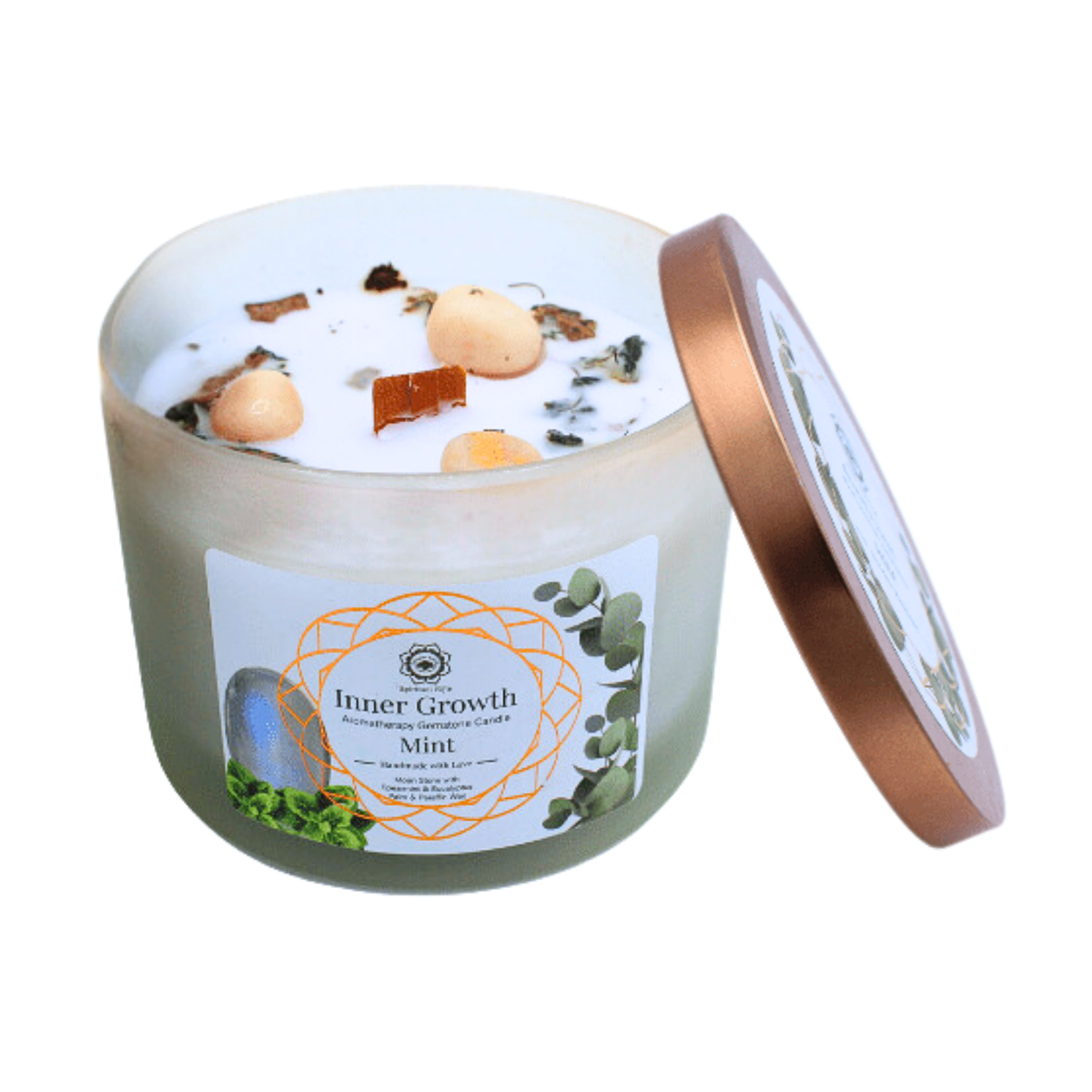 Green Tree Gemstone Candle Inner Growth Mint 256g