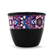 Ceramic Smudge Bowl Flower of Life Black Larges