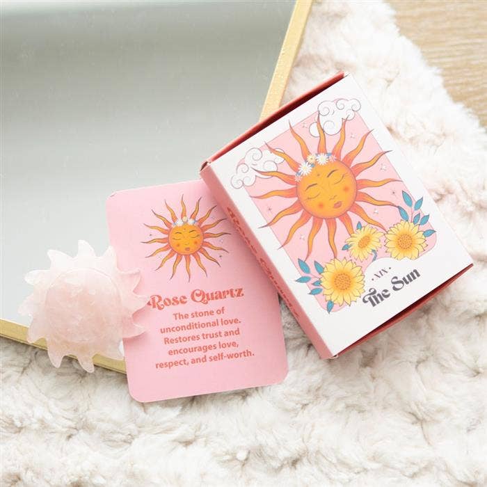 Rose Quartz Crystal Sun Keepsake Stone In A Box