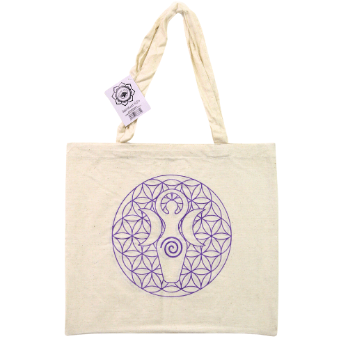 Cotton Tote Bag - Purple Flower of Life & Spiral 4 pcs
