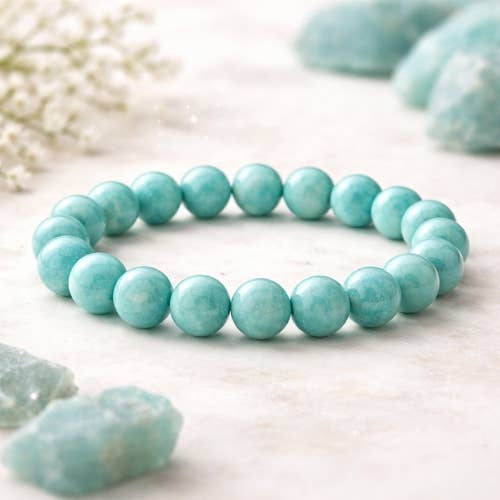 Amazonite 'AA' beaded Bracelet 10 mm - Mozambique
