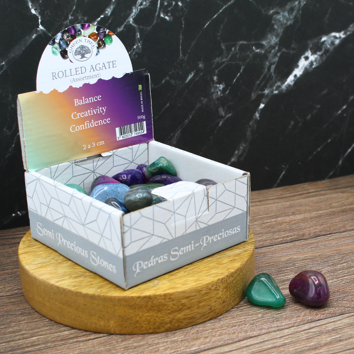 Brazilian Agate tumbled display 500g