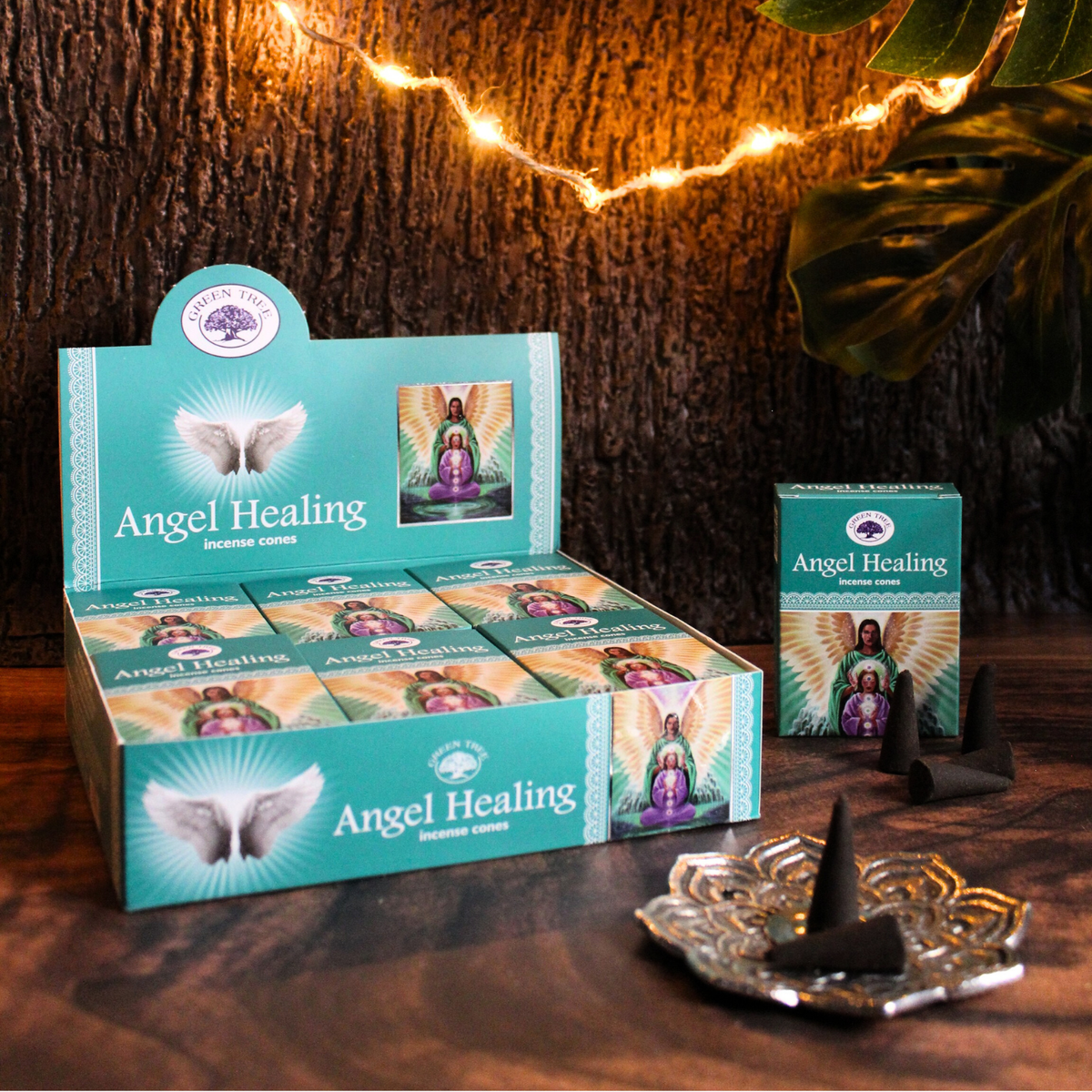 Green Tree Angel Healing Cones