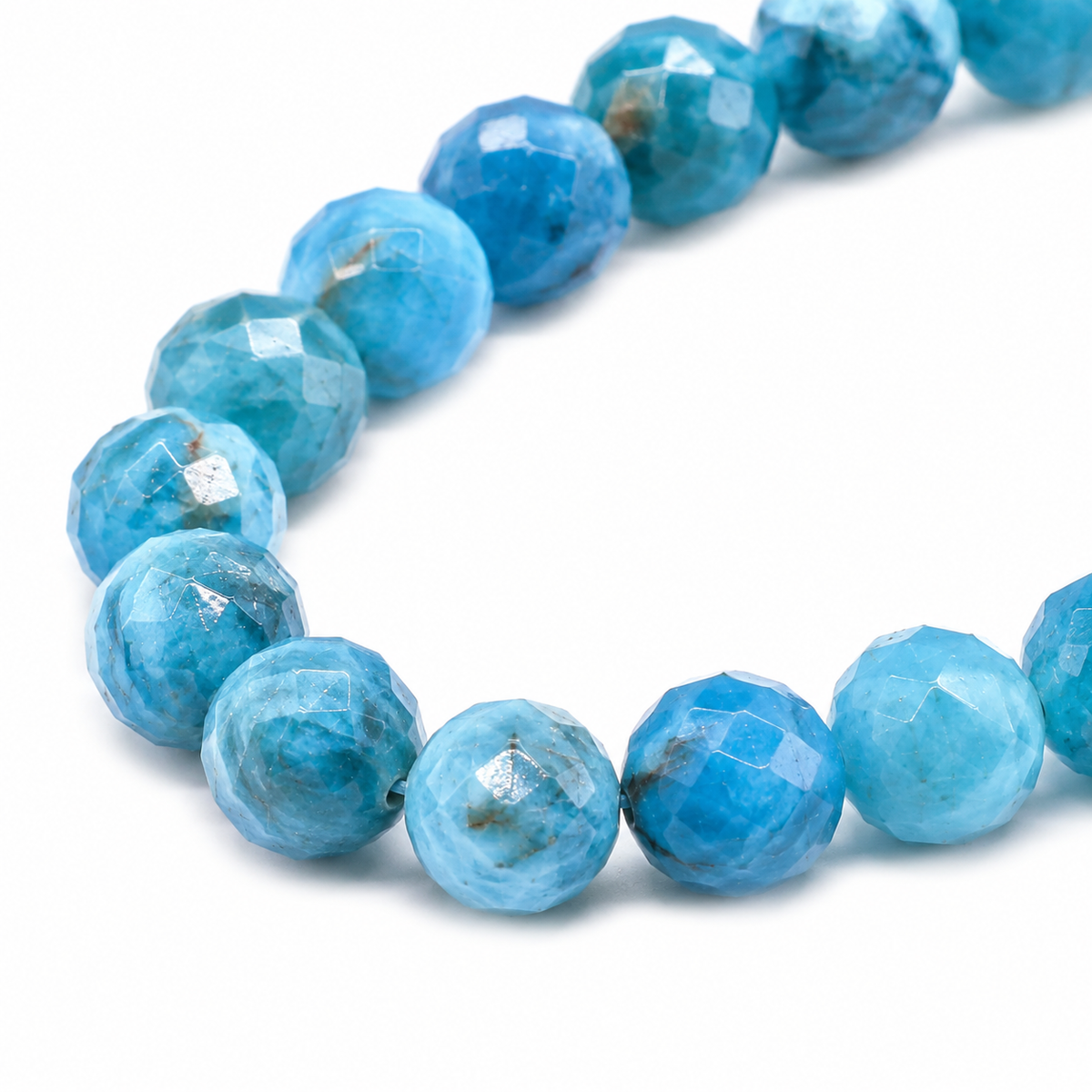 Apatite Faceted Beads Bracelet 8mm - Madagascar