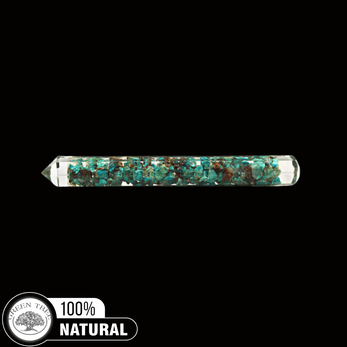 ORGONE FACETED MASSAGE WAND  CHRYSOCOLLA