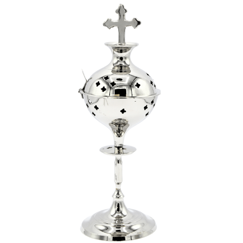 Incense Burner and Tong  Nickel ( 25 cm )