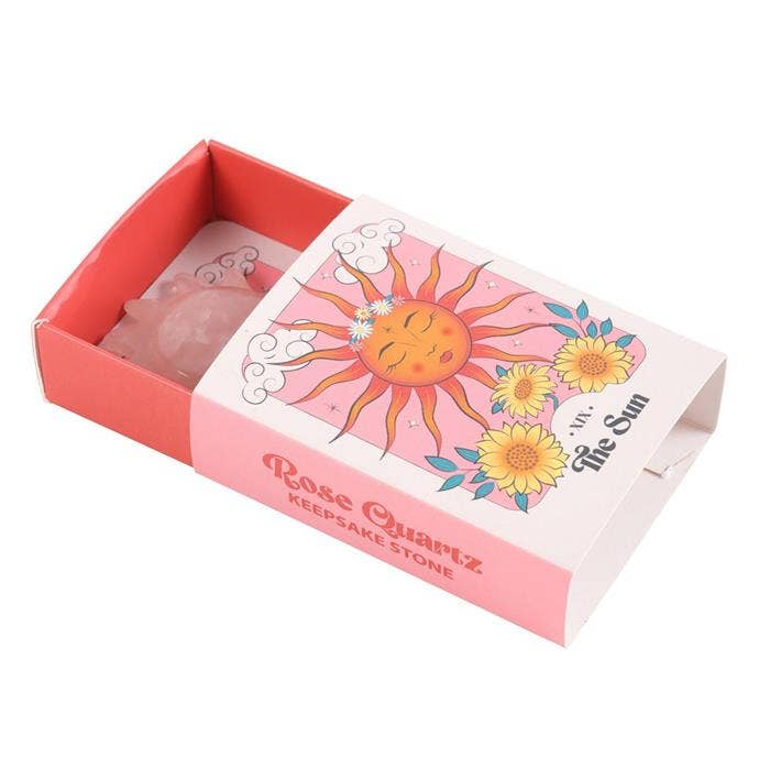 Rose Quartz Crystal Sun Keepsake Stone In A Box