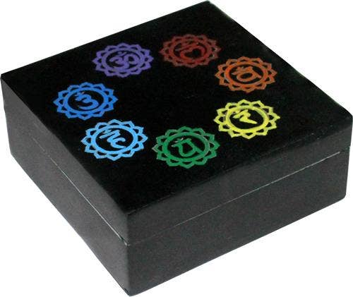 7 Chakras Harmony Soapstone Keepsake Box