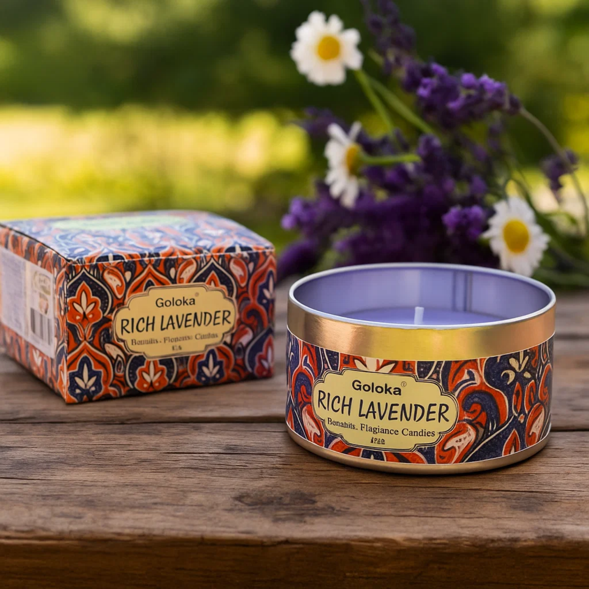Goloka Lavender Soya Wax Candle Tin