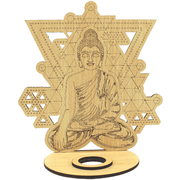 Wooden Sphere Holder Buddha Mandala