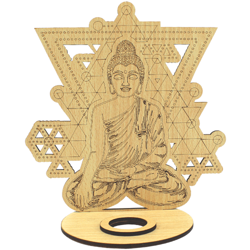 Wooden Sphere Holder Buddha Mandala