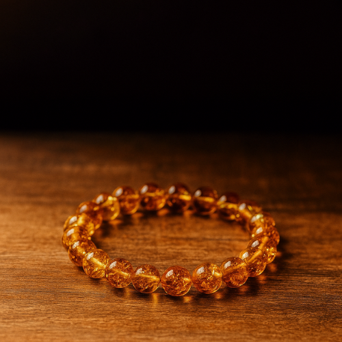 Light Amber bracelet 6mm - Russia