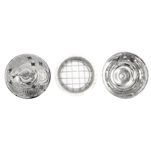 Incense Burner and Tong  Nickel (6 cm) Set of 2