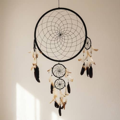 Black dreamcatcher (40cm diameter)