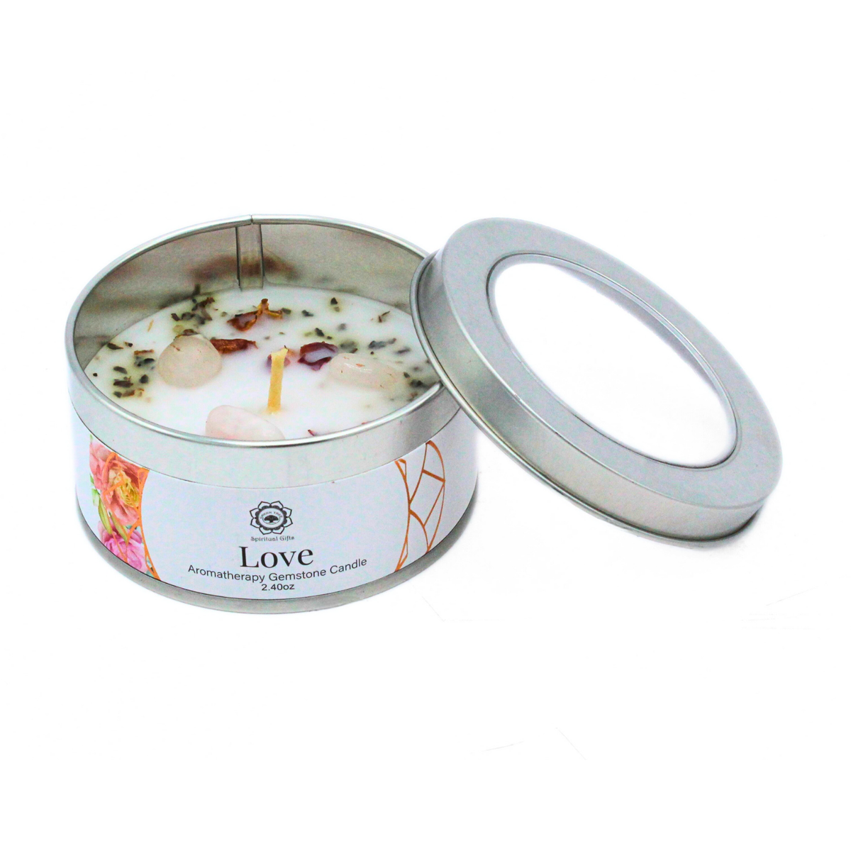 Green Tree Gemstone Candle Love Rose 70g