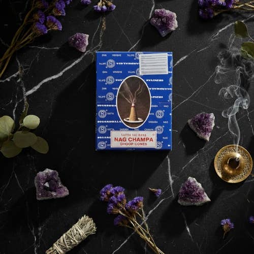 Satya Dhoop Cones Assorted Nag Champa/ White Sage