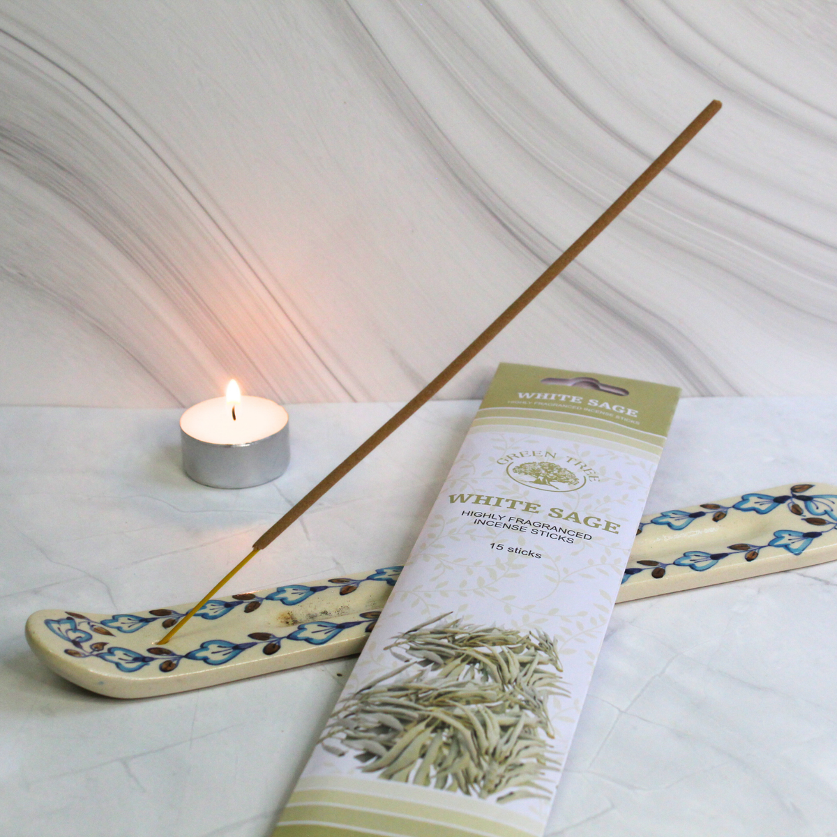 Green Tree White Sage Incense 15 Sticks