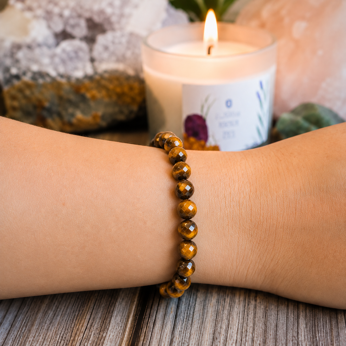 Tiger's Eye Faceted Beads Bracelet 8mm - South Africa