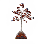 Gem Tree With Jasper & Lapis Orgone Pyramid Base 100 Beads