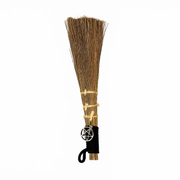 Broom with metal pentagram