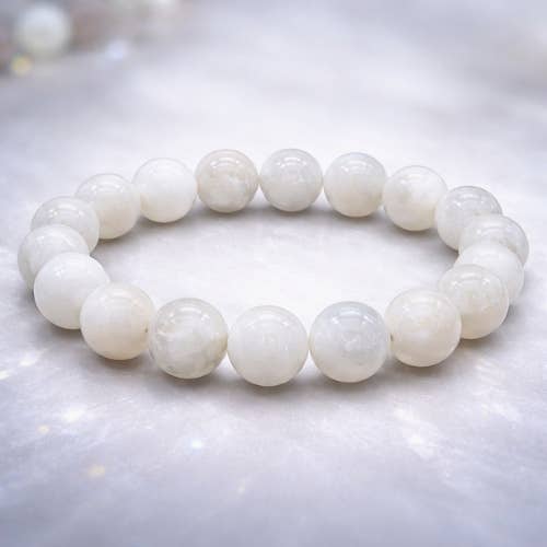 White Moostone 'AA' Bracelet 10 mm - Madagascar