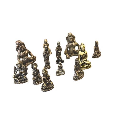 Brass Mini Buddhism Statue Mix - (12 pcs)