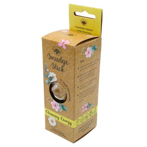 Green Tree Cleansing Energy Smudge Stick with Citrine
