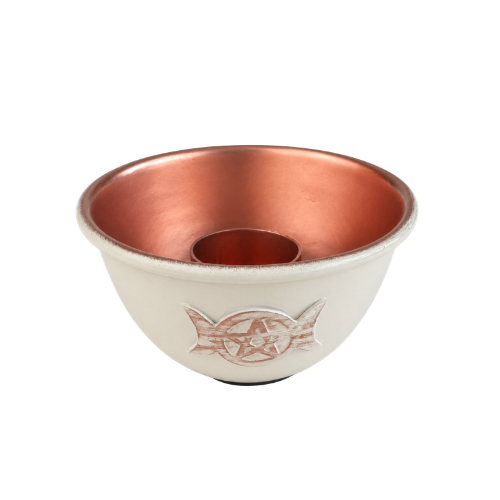 Ivory Triple Moon & Star Smudging Bowl