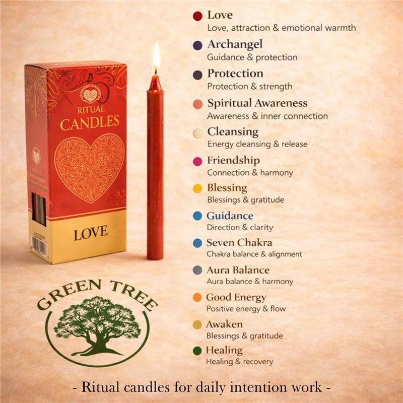 Green Tree Ritual candles Good Energy 10 pack