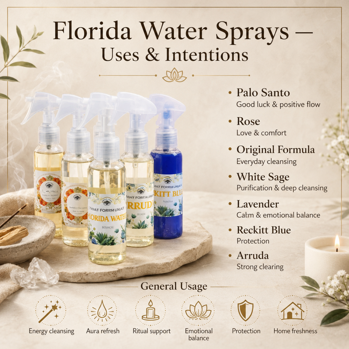 Florida Water Spray - Lavender, Green Tree 100ml