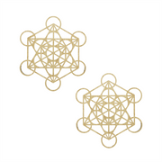 Wooden Grid Metatron Off-White 10cm Set of 2