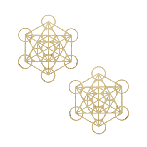 Wooden Grid Metatron Off-White 10cm Set of 2