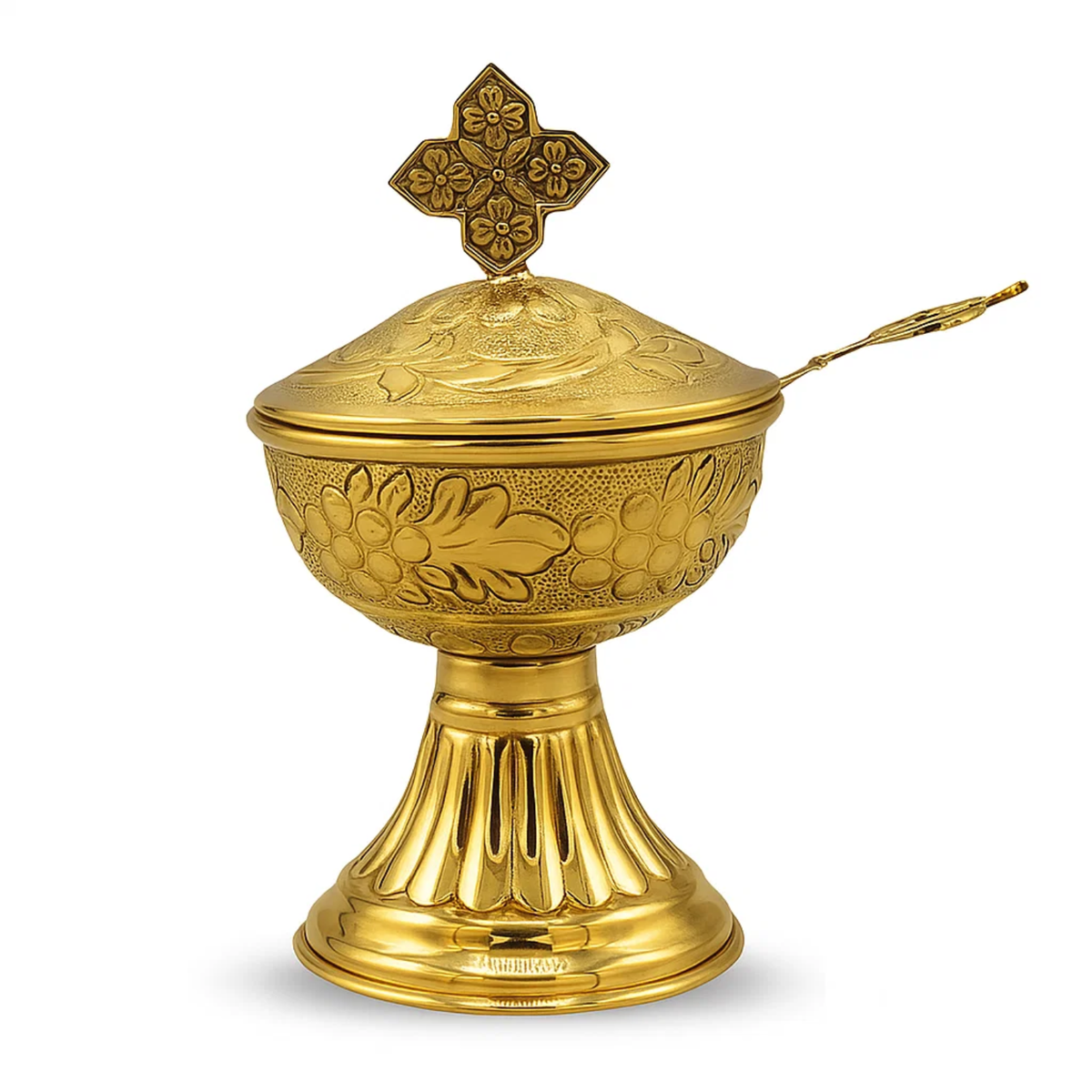 Incense Cup w/spoon 5'' x ''3 - Brass Polish