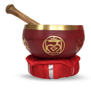 Brass Singing Bowl with stick & Cushion 10 cm Base Chakra