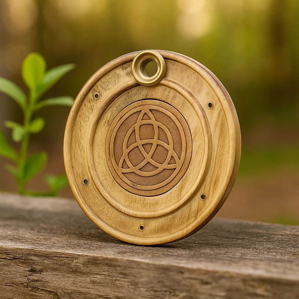 Wooden Incense Holder Triquetra 10 cm